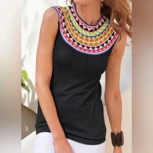 Soft Surroundings Ottoman Jacquard Carnival Top